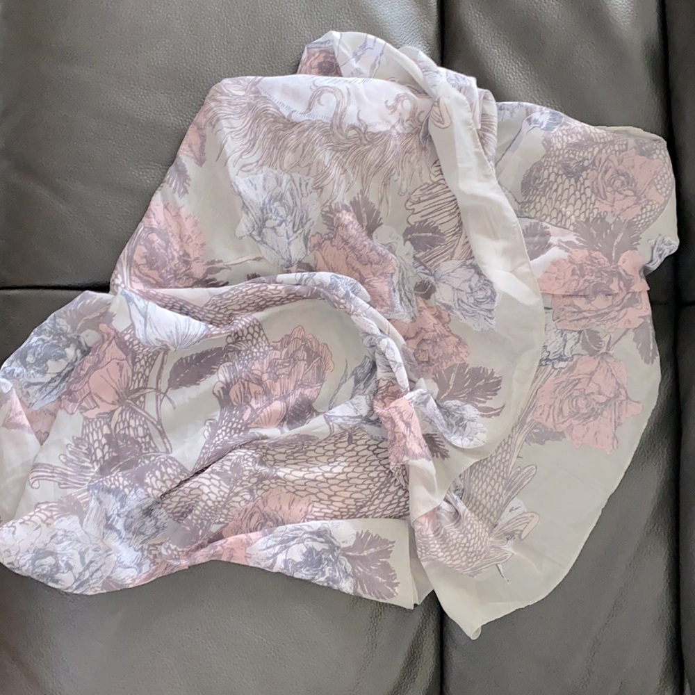 H&M Gray and Pink Scarf